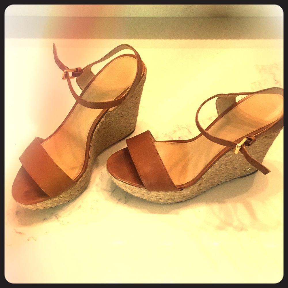 Brown wedge sandals
